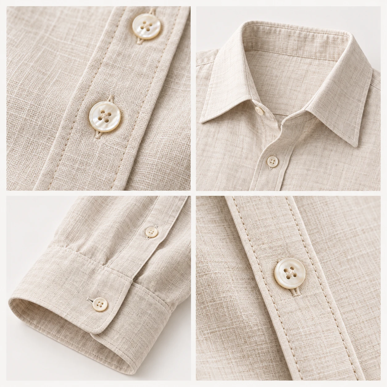 European Linen Shirt Craftsmanship Details